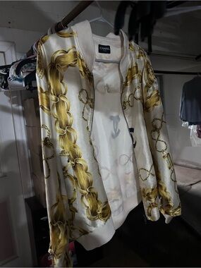 CHANEL Silk Jacket with Gold Chainz